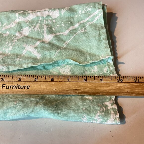 Lands Downunder Women S 100% Linen Dress Italy Green Abstract Print Side Slits - Picture 8 of 9